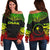 Chuuk Polynesian Chief Women's Off Shoulder Sweater - Reggae Version Art - Polynesian Pride