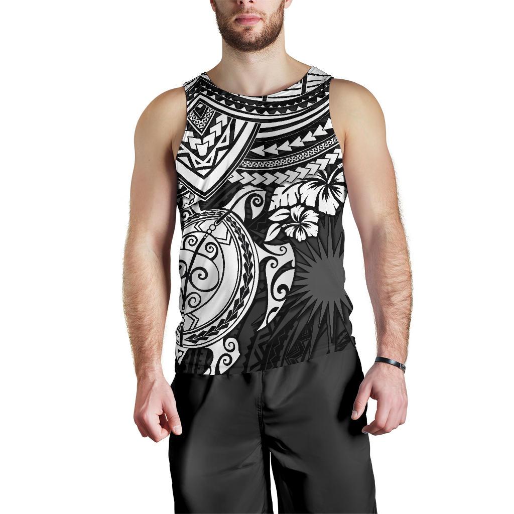 Marshall Islands Polynesian Tank Top (Men) - White Turtle White - Polynesian Pride