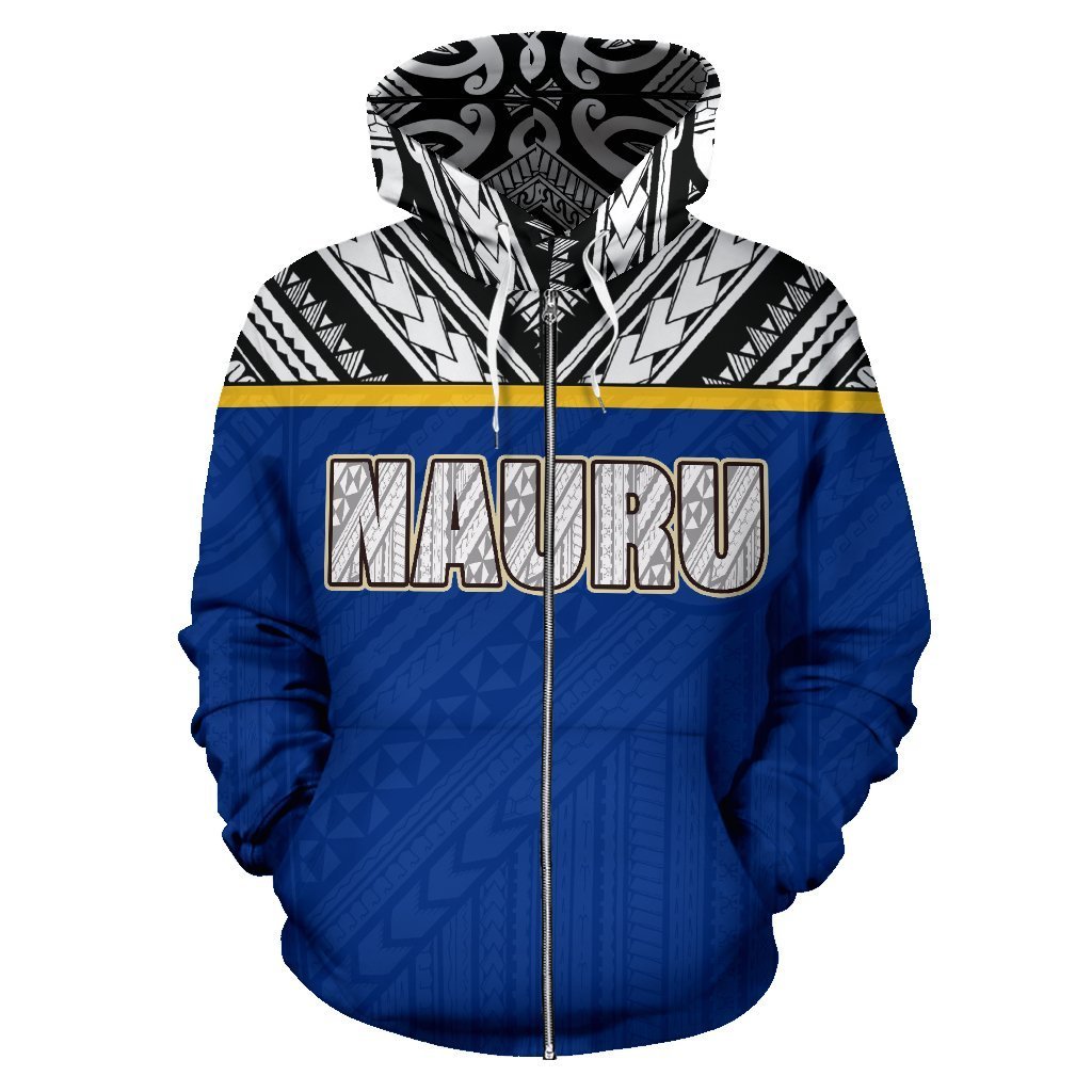 Nauru All Over Zip up Hoodie Polynesian Hoodie Style - Polynesian Pride