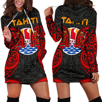 Tahiti Polynesian Women's Hoodie Dress - Tahitians Spirit Red - Polynesian Pride