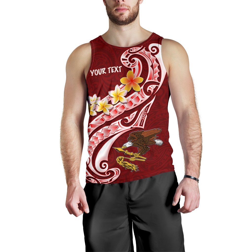 American Samoa Custom Personalised Men's Tank Top - AS Seal Polynesian Patterns Plumeria - Polynesian Pride