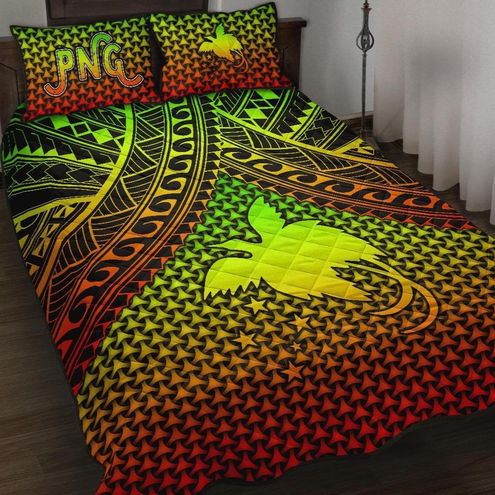 Polynesian Papua New Guinea Quilt Bed Set - Reggae Vintage Polynesian Patterns Art - Polynesian Pride