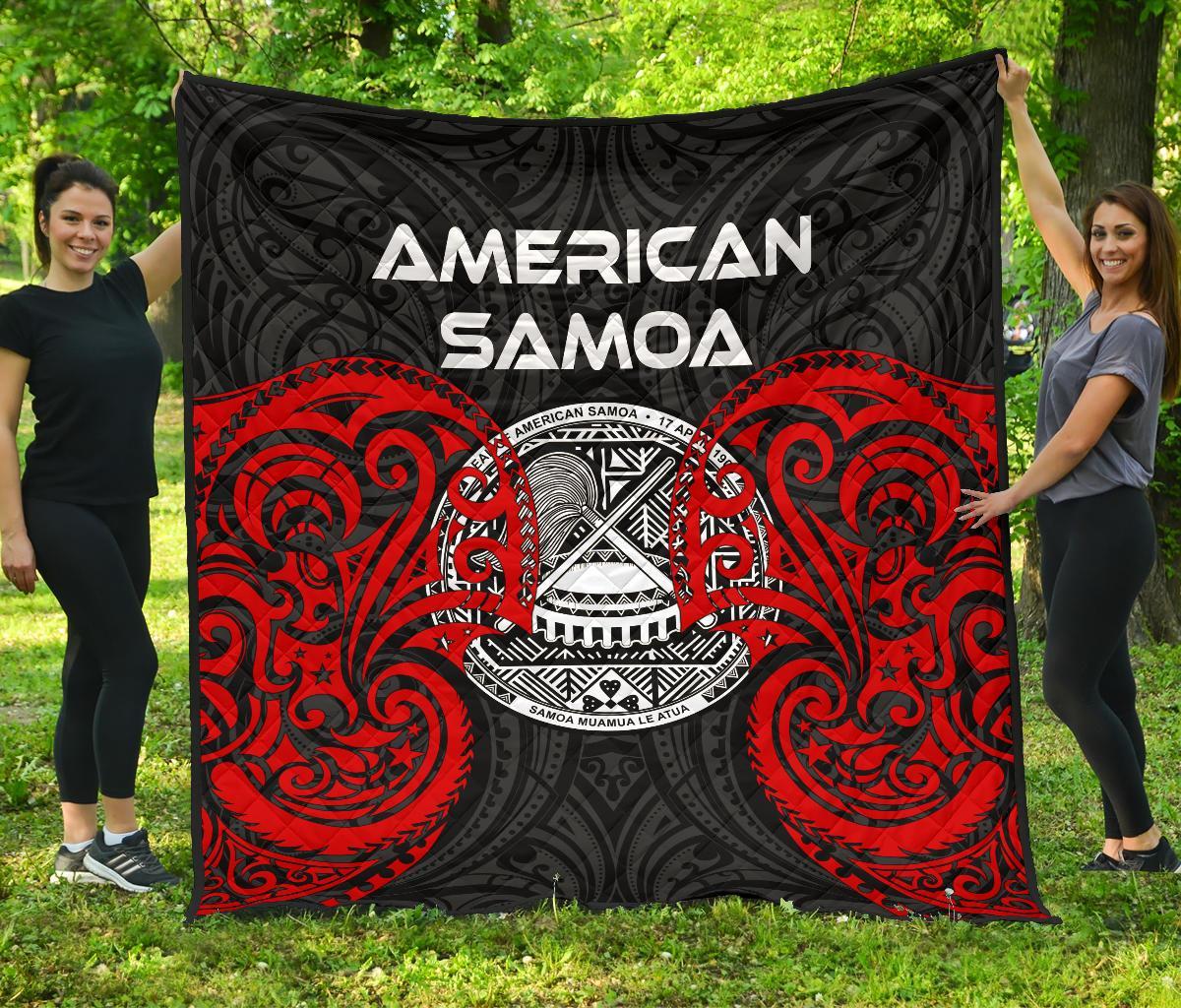 American Samoa Polynesian Premium Quilt - American Samoan Spirit Red - Polynesian Pride