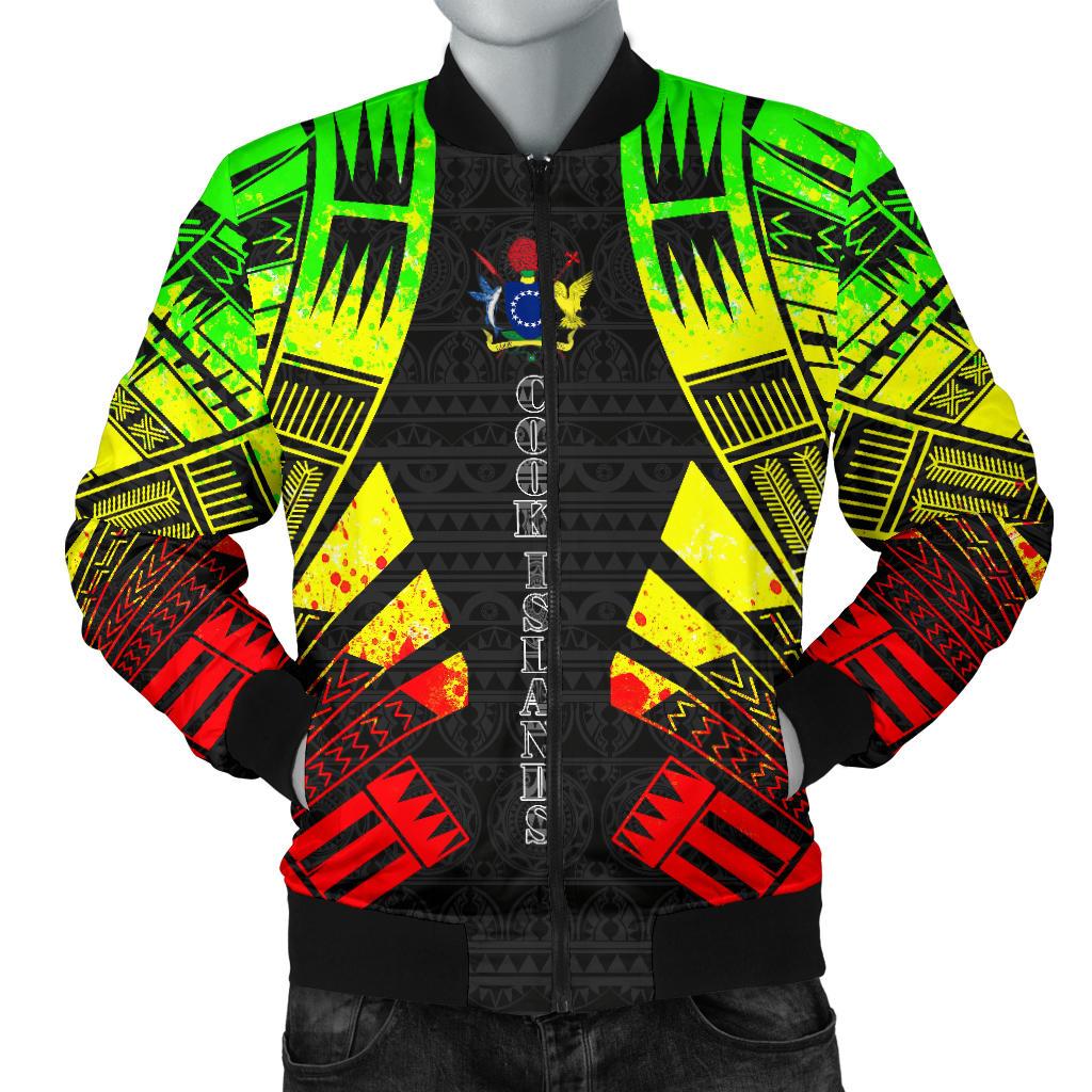 Cook Islands Men Bomber Jackets - Polynesian Tattoo Reggae Reggae - Polynesian Pride