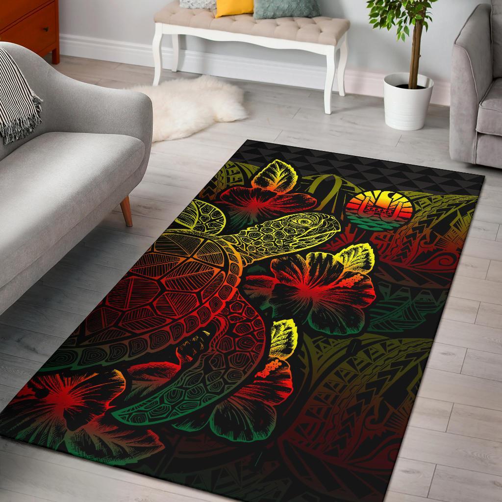 Tahiti Area Rugs Turtle Hibiscus Reggae Reggae - Polynesian Pride