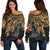 Vanuatu Polynesian Women's Off Shoulder Sweater - Gold Turtle Gold - Polynesian Pride