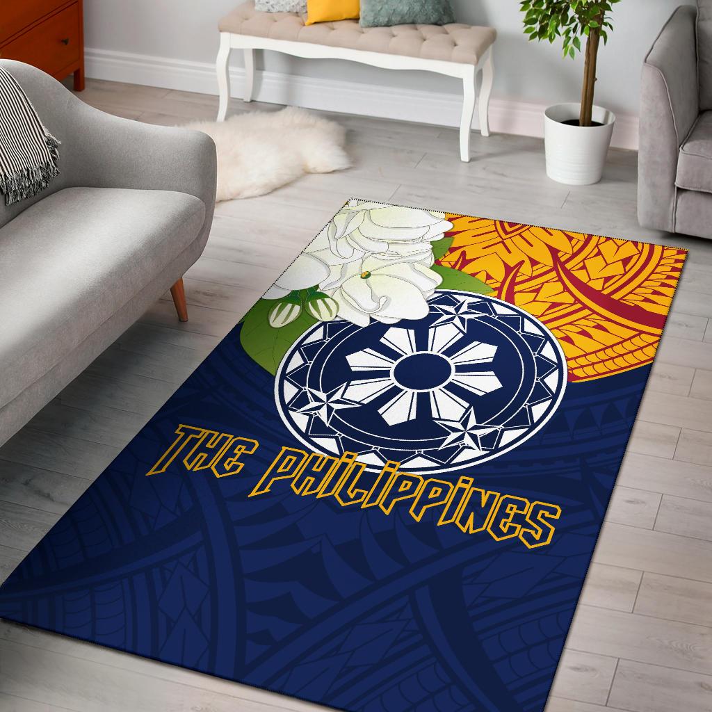 The Philippines Area Rug - Filipino Sampaguita Blue - Polynesian Pride