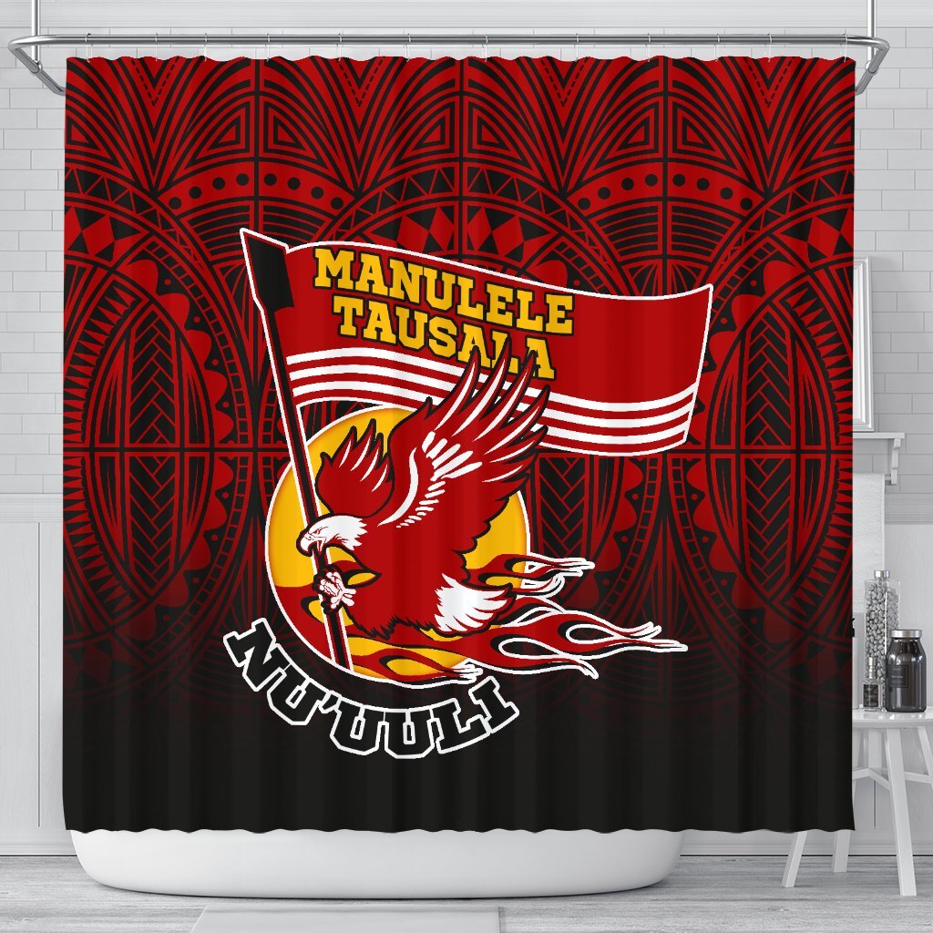 American Samoa Shower Curtain - Manulele Tausala Nuuuli (Ver 2) 177 x 172 (cm) Red - Polynesian Pride