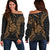 New Caledonia Polynesian Shoulder Sweater Map Gold Gold - Polynesian Pride