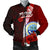 Federated States Of Micronesia Men's Bomber Jacket - Coat Of Arm With Hibiscus Red - Polynesian Pride