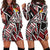 Tonga Women's Hoodie Dress - Tribal Flower Special Pattern Red Color - Polynesian Pride