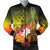 Kosrae Custom Personalised Men's Bomber Jacket - Humpback Whale with Tropical Flowers (Yellow) Yellow - Polynesian Pride