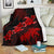 Hawaii Turtle Plumeria Coconut Tree Polynesian Premium Blanket - Red White - Polynesian Pride