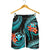 Polynesian Hawaii Men Shorts - Turquoise Plumeria - Polynesian Pride