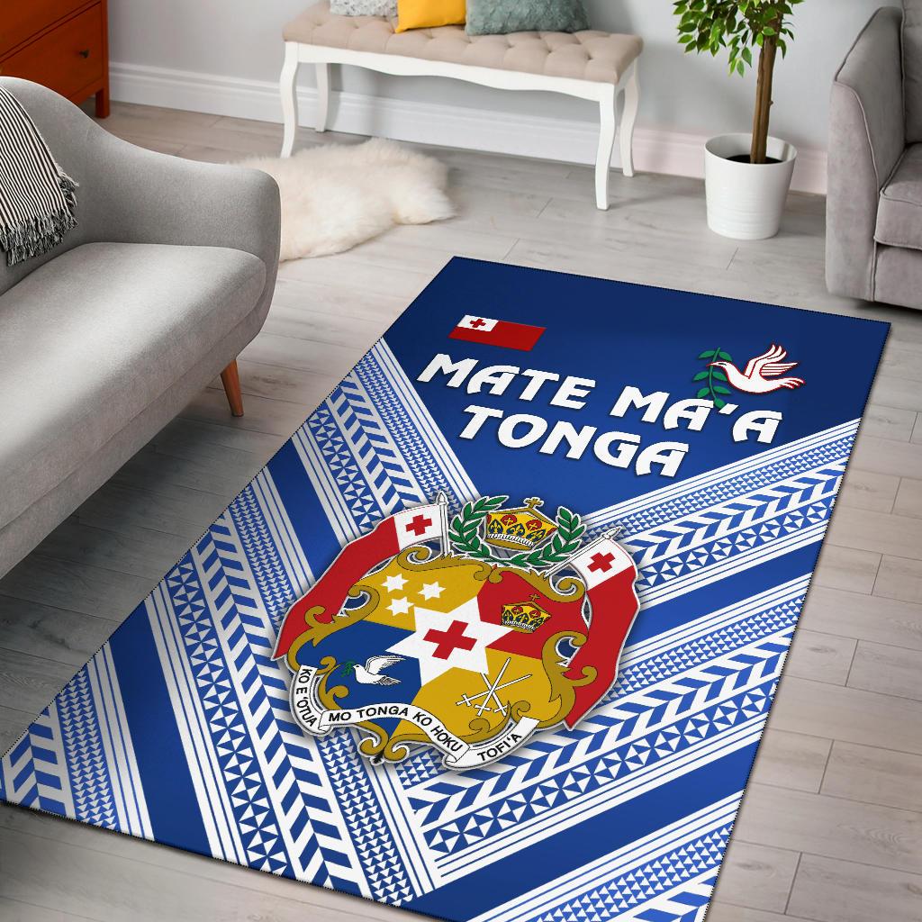 Mate Ma'a Tonga Rugby Area Rug Polynesian Creative Style - Blue Blue - Polynesian Pride