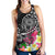 American Samoa Polynesian Women's Racerback Tank - Turtle Plumeria (Black) - Polynesian Pride