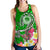 FSM Women's Racerback Tank - Turtle Plumeria (Green) - Polynesian Pride