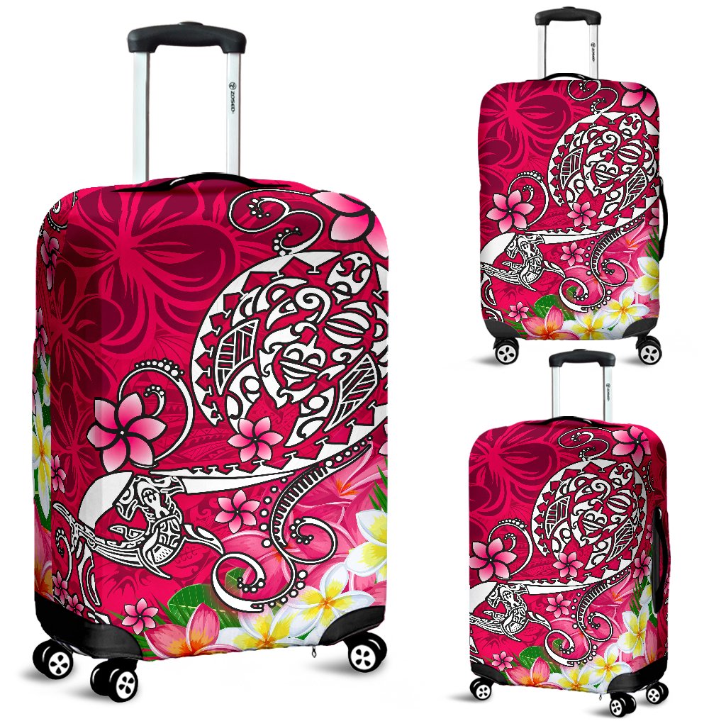 Polynesian Luggage Covers - Turtle Plumeria Pink Color - Polynesian Pride