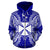 Wallis and Futuna Polynesian All Over Zip up Hoodie Map Blue - Polynesian Pride