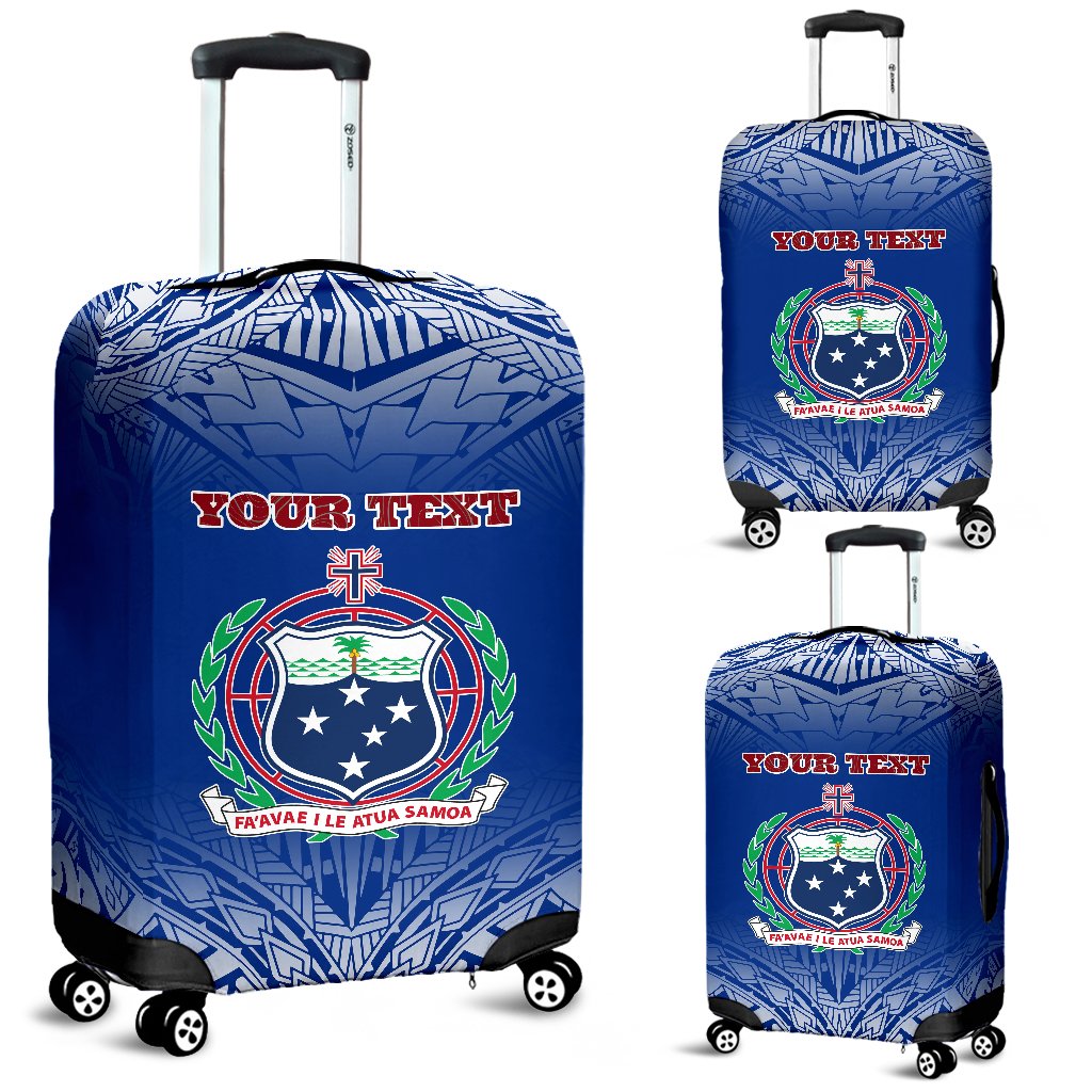 Samoa Custom Personalised Luggage Covers - Polynesian Fog Blue Blue - Polynesian Pride