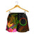 Cook Islands Polynesian Women's Shorts - Hibiscus and Banana Leaves - Polynesian Pride