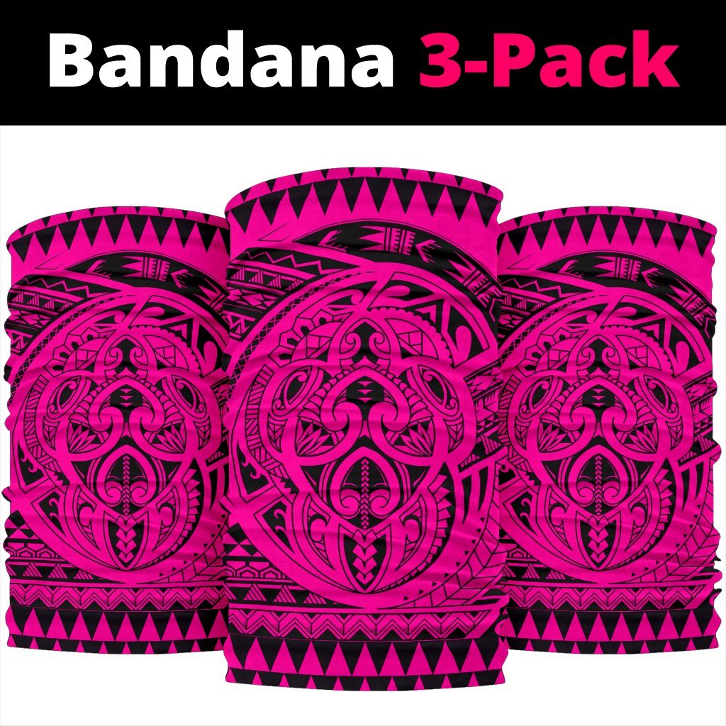 Hawaiian Polynesian Tatau Turtle Pink Bandana 3 - Pack - Polynesian Pride