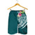 Kosrae Polynesian Men's Shorts - Summer Plumeria (Turquoise) - Polynesian Pride