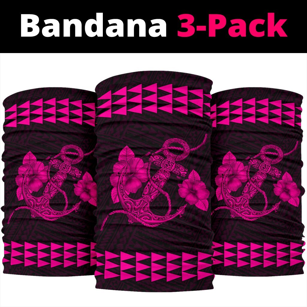 Hawaii Kakau Polynesian Anchor Bandana 3 - Pack - Pink - Polynesian Pride