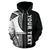 Tokelau Polynesian All Over Custom Zip up Hoodie White Line - Polynesian Pride