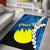 Palau Polynesian Custom Personalised Are Rug - Tribal Wave Tattoo Flag Style Blue - Polynesian Pride