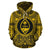 Guam ll Over Hoodie Guam Coat of rms Polynesian Gold Black Unisex Gold - Polynesian Pride