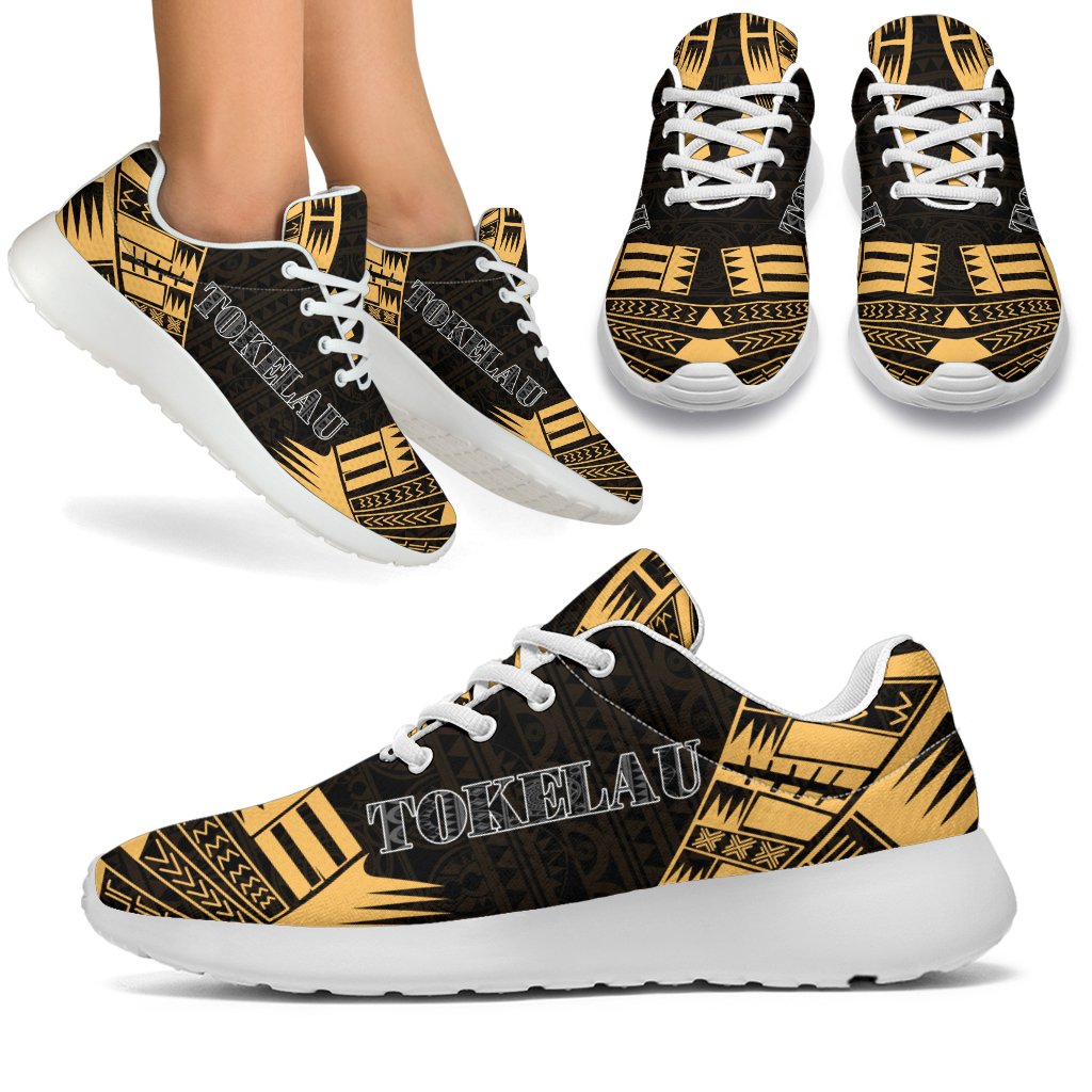 Tokelau Sport Sneakers - Polynesian Tattoo Gold White - Polynesian Pride