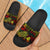 Fiji Slide Sandals - Turtle Hibiscus Pattern Reggae Black - Polynesian Pride