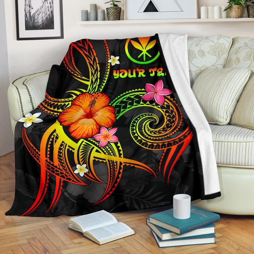 Polynesian Hawaii Personalised Premium Blanket - Legend of Kanaka Maoli (Reggae) White - Polynesian Pride