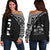 Fiji Women's Off Shoulder Sweater - Curve Style Black - Polynesian Pride