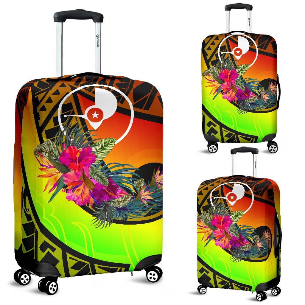 Yap Luggage Covers - Polynesian Hook And Hibiscus (Raggae) - Polynesian Pride