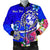 Tonga Custom Personalised Men's Bomber Jacket - Turtle Plumeria (Blue) Blue - Polynesian Pride