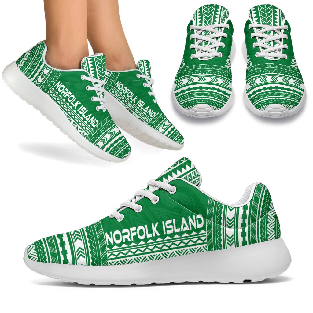 Norfolk Island Sporty Sneakers - Polynesian Chief Flag Version White - Polynesian Pride