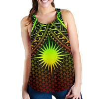 Polynesian Marshall Islands Personalised Women's Racerback Tank - Reggae Vintage Polynesian Patterns - Polynesian Pride