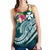 Wallis and Futuna Polynesian Women's Racerback Tank - Summer Plumeria (Turquoise) - Polynesian Pride