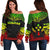 Kosrae Polynesian Chief Women's Off Shoulder Sweater - Reggae Version Art - Polynesian Pride