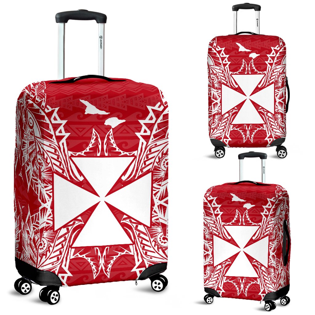 Wallis And Futuna Polynesian Luggage Covers Map Red White Red - Polynesian Pride