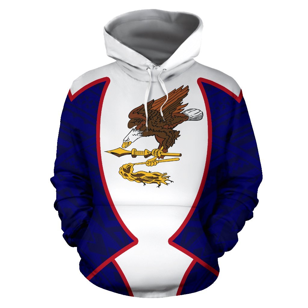 American Samoa Hoodie American Samoa Flag Seal Sport Style Unisex Blue - Polynesian Pride