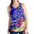 Tahiti Custom Personalised Women's Racerback Tank - Turtle Plumeria (Blue) - Polynesian Pride