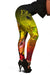 Yap Women's Leggings - Humpback Whale with Tropical Flowers (Yellow) - Polynesian Pride