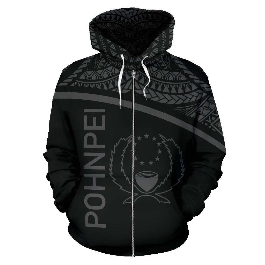 Pohnpei All Over Zip up Hoodie Micronesia Curve Style - Polynesian Pride
