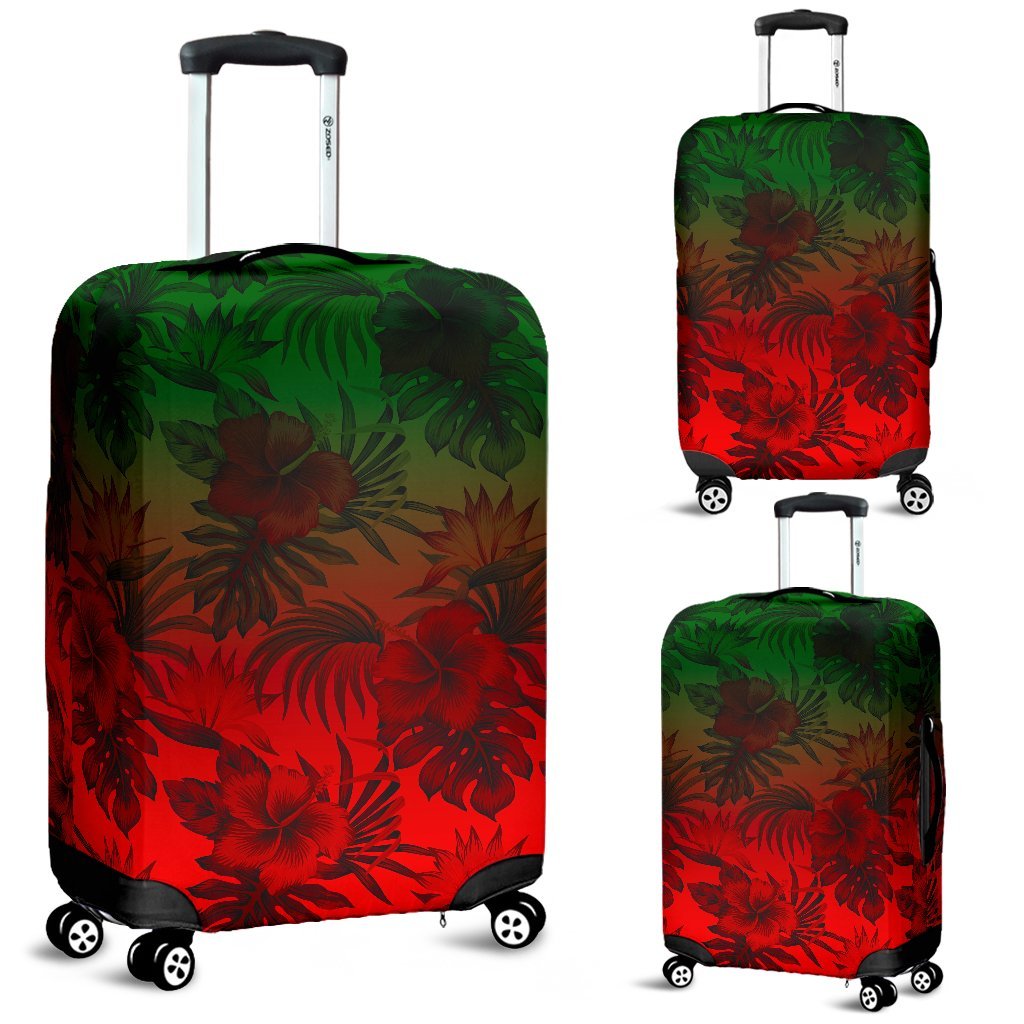 Polynesian Luggage Covers - Red Hibiscus Patterns - Polynesian Pride