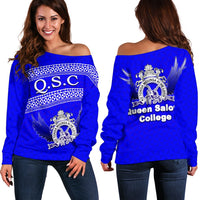 Queen Salote College Women's Off Shoulder Sweater - Polynesian Pride