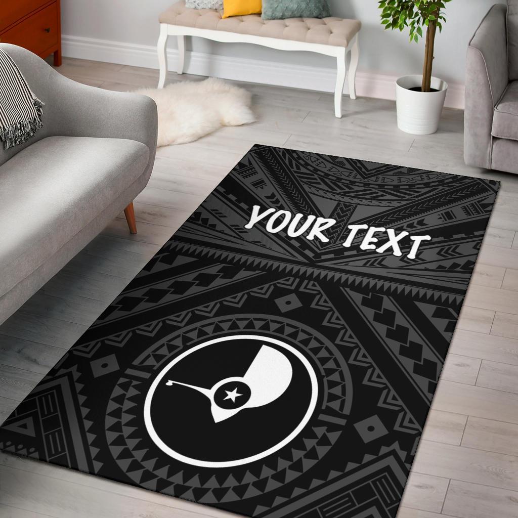 Yap Personalised Area Rug - Yap Seal With Polynesian Tattoo Style Black - Polynesian Pride