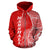 Marshall Islands Polynesian Zip up Hoodie Coconut Tree Red and White - Polynesian Pride